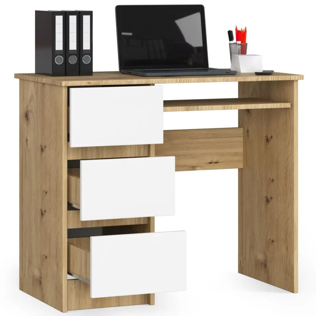 Masa pentru calculator Akord A-6 90cm Left (Artisan Oak/White) - 3