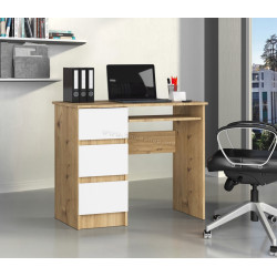 Masa pentru calculator Akord A-6 90cm Left (Artisan Oak/White)