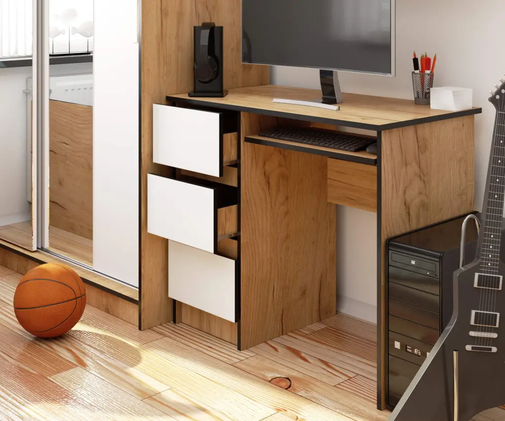 Masa pentru calculator Akord A-6 90cm Left (Craft Oak/White) - 4