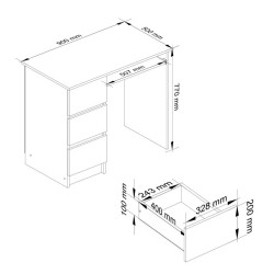 Masa pentru calculator Akord A-6 90cm Left (Craft Oak/White) Thumb