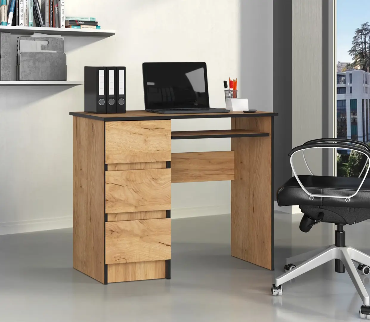 Masa pentru calculator Akord A-6 90cm Left (Craft Oak)