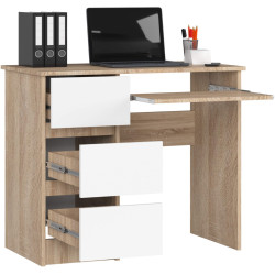 Masa de calculator Akord A-6 90cm Left (Sonoma Oak/White) Thumb