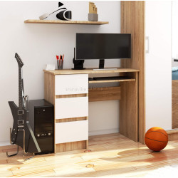 Masa de calculator Akord A-6 90cm Left (Sonoma Oak/White)