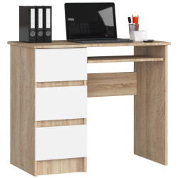 Masa de calculator Akord A-6 90cm Left (Sonoma Oak/White) Thumb