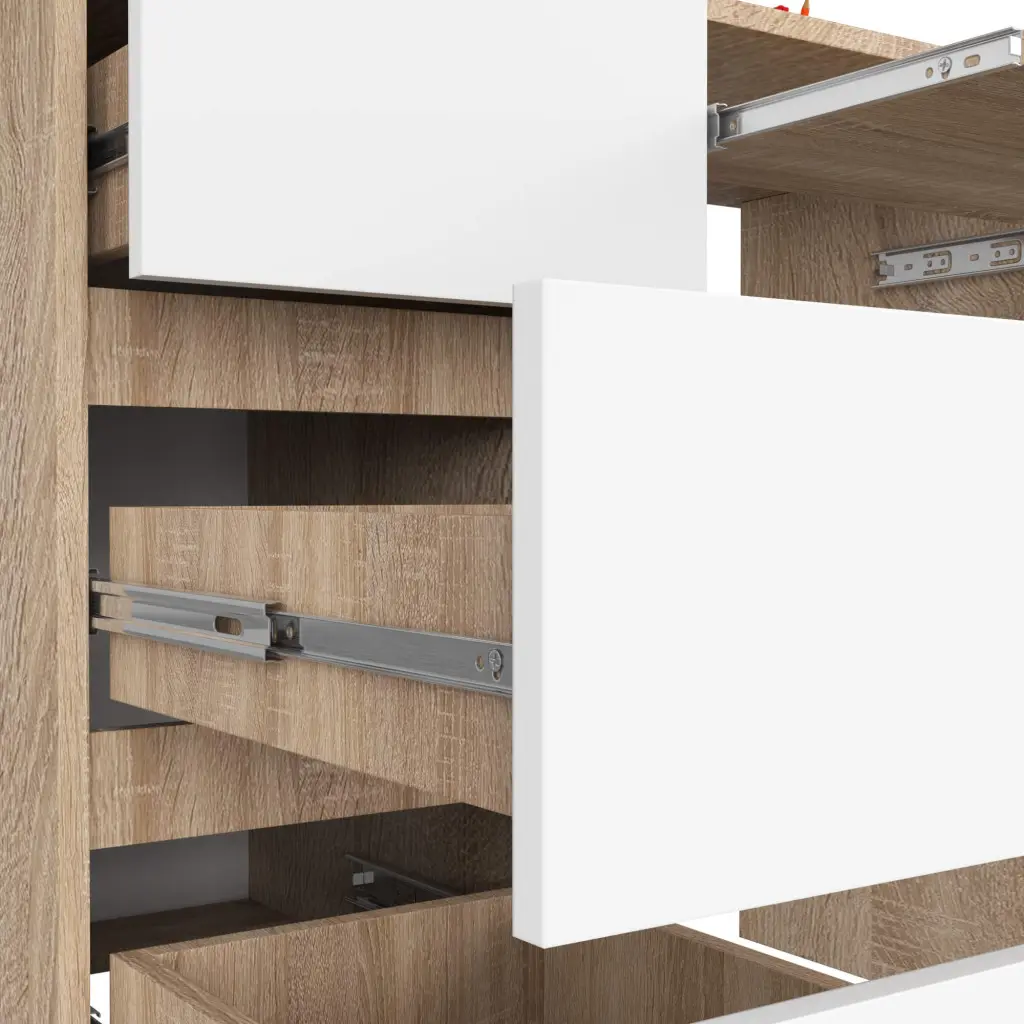 Masa de calculator Akord A-6 90cm Left (Sonoma Oak/White)