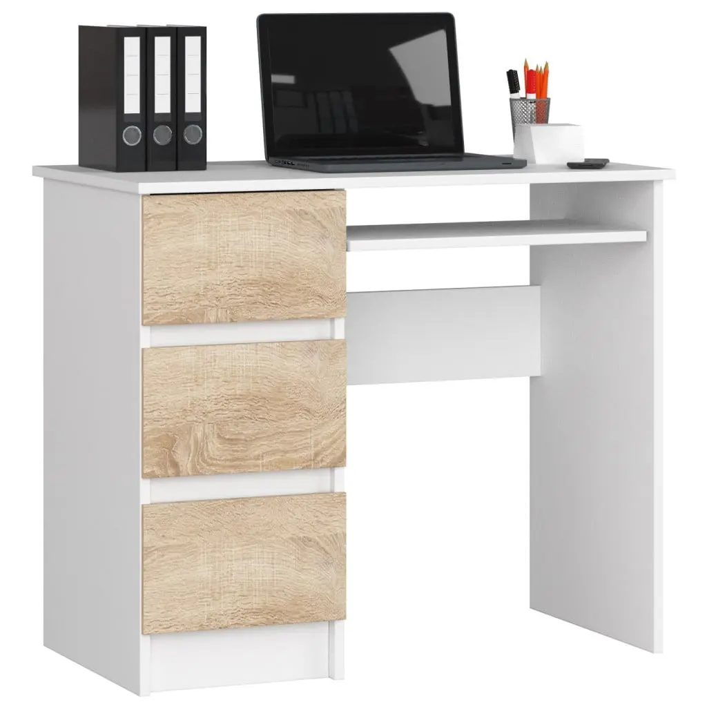 Masa pentru calculator Akord A-6 90cm Left (White/Sonoma Oak) - 2