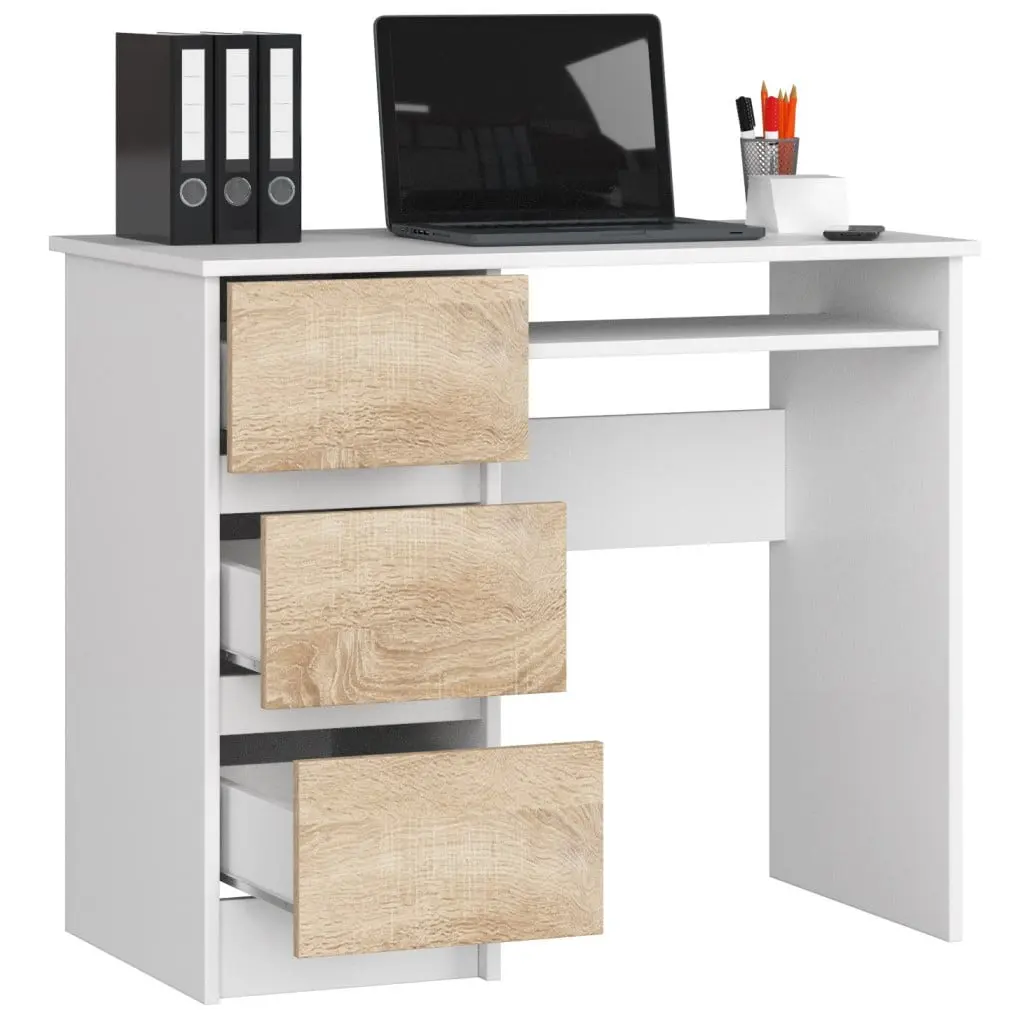 Masa pentru calculator Akord A-6 90cm Left (White/Sonoma Oak) - 3