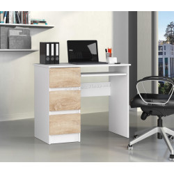 Masa pentru calculator Akord A-6 90cm Left (White/Sonoma Oak)
