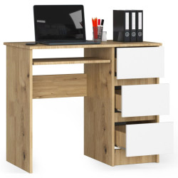 Masa pentru calculator Akord A-6 90cm Right (Artisan Oak/White) Thumb