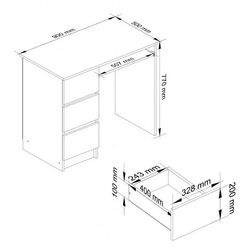 Masa de calculator Akord A-6 Left (Alder) Thumb