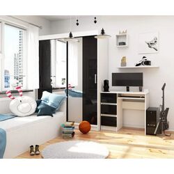 Стол компьютерный Akord A-6 Left (White/Black Gloss) Thumb