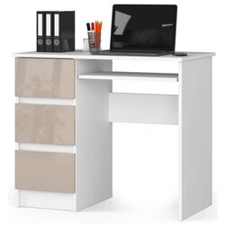 Masa de calculator Akord A-6 Left (White/Cappuccino Gloss)