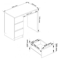 Masa de calculator Akord A-6 Left (Craft Oak) Thumb