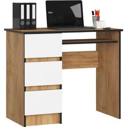 Masa de calculator Akord A-6 Left (Craft Oak/White)