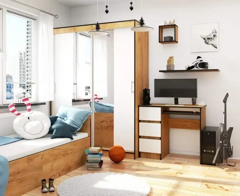 Стол компьютерный Akord A-6 Left (Craft Oak/White)