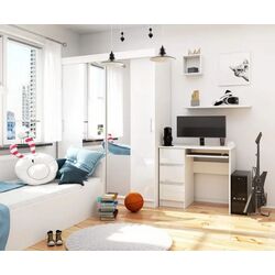 Стол компьютерный Akord A-6 Left (White/White Gloss) Thumb