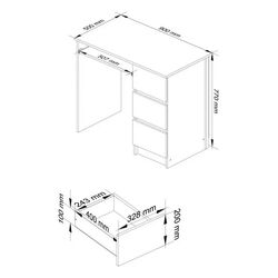 Masa de calculator Akord A-6 Right (Alder) Thumb