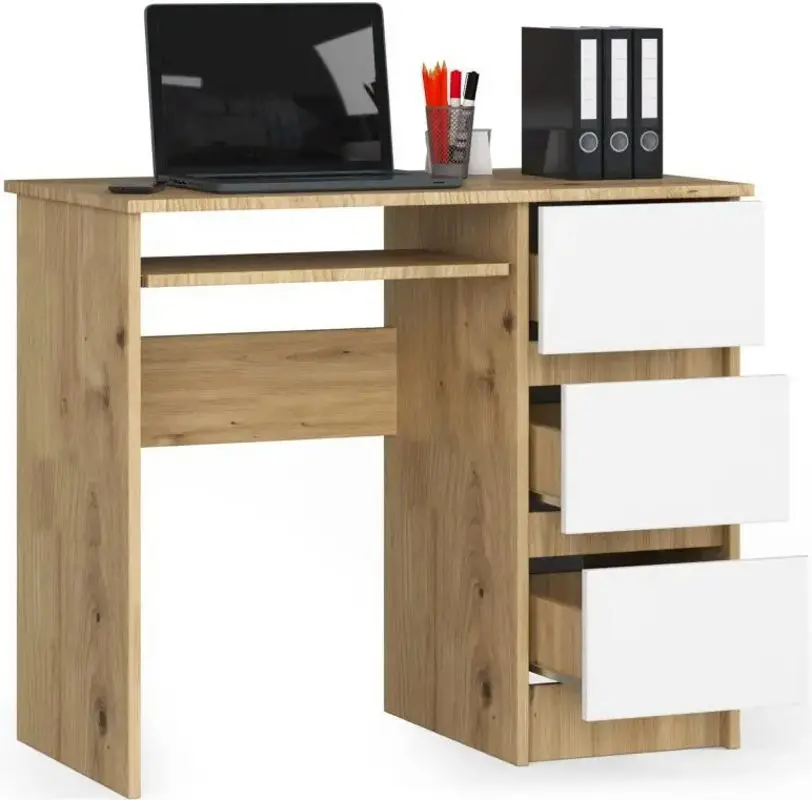 Masa de calculator Akord  A-6 Right (Artisan Oak/White)