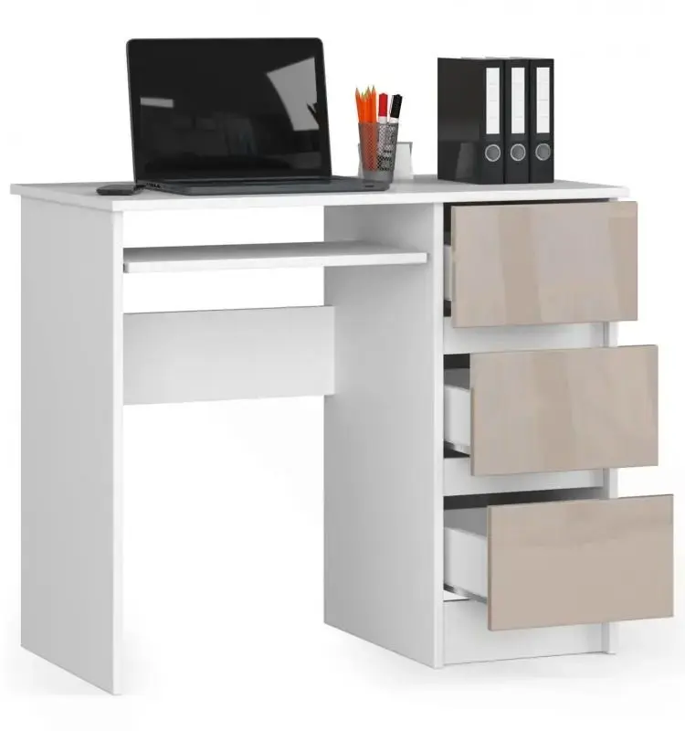 Masa de calculator Akord A-6 Right (White/Cappuccino Gloss)