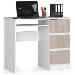 Masa de calculator Akord A-6 Right (White/Cappuccino Gloss)