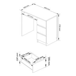 Стол компьютерный Akord A-6 Right (Craft Oak) Thumb