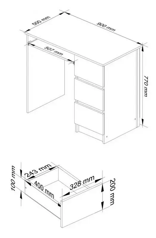 Стол компьютерный Akord A-6 Right (Craft Oak)