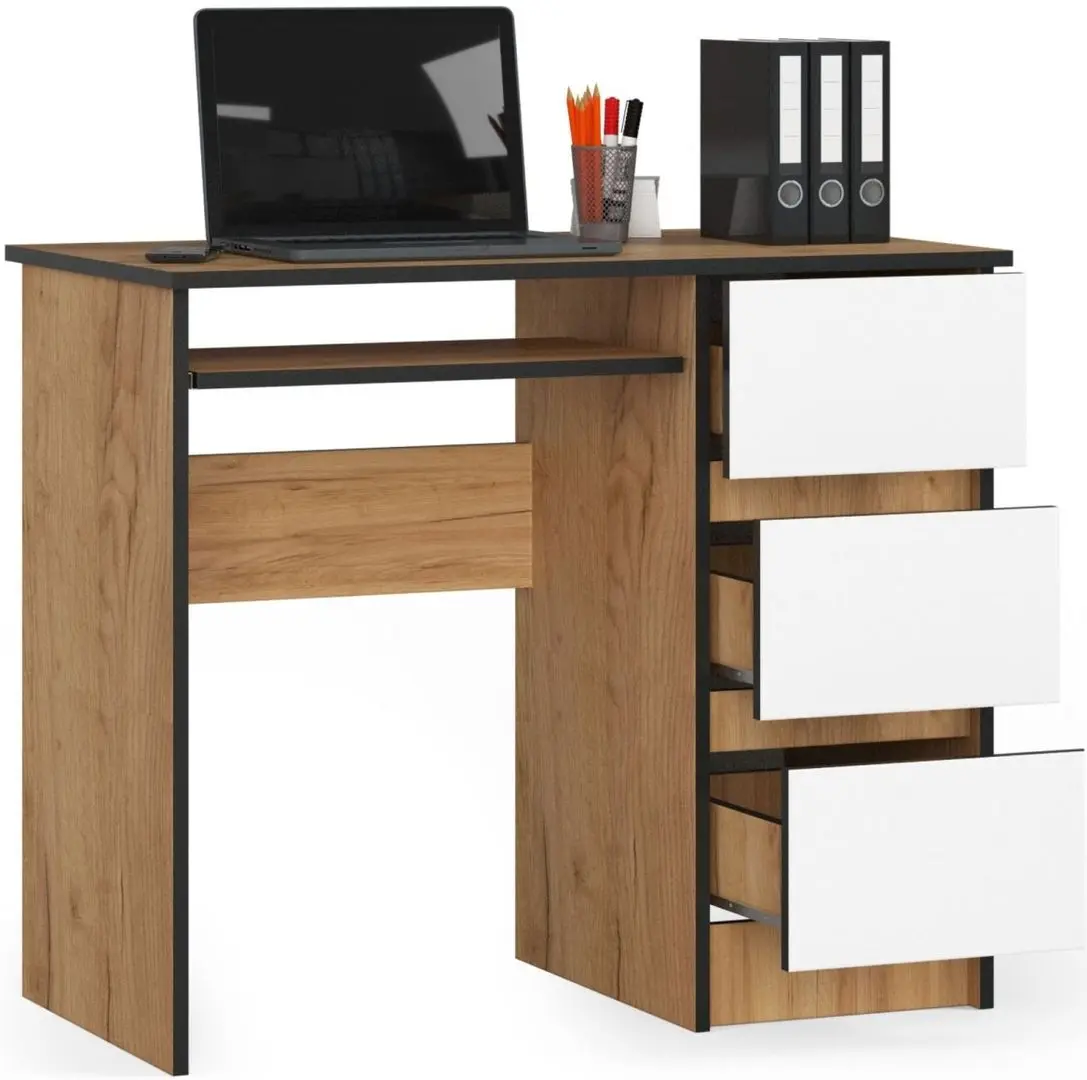 Masa de calculator Akord  A-6 Right (Craft Oak/White)