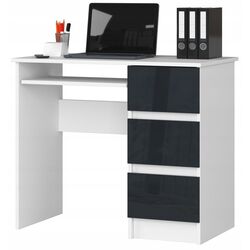 Стол компьютерный Akord A-6 Right (White/Graphite Gloss)