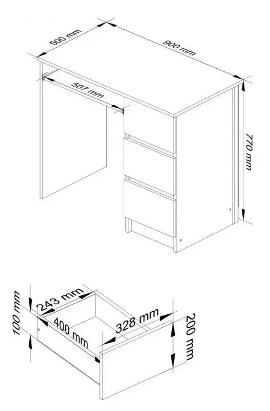 Стол компьютерный Akord A-6 Right (White/Graphite Gloss) - 4