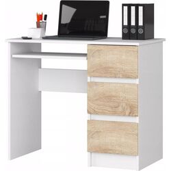 Masa de calculator Akord A-6 Right (White/Sonoma Oak)