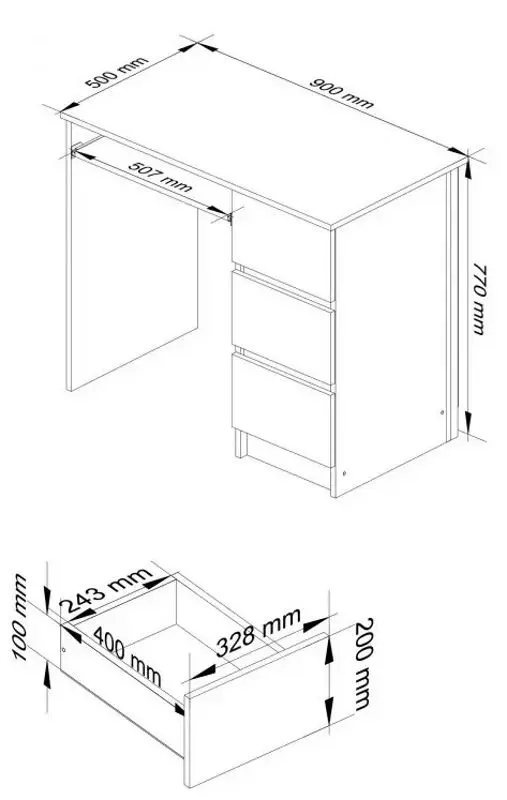 Masa de calculator Akord A-6 Right (Wenge)