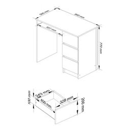 Masa de calculator Akord A-6 Right (Sonoma Oak/White) Thumb