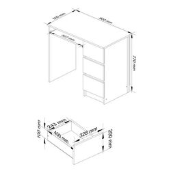 Masa de calculator Akord A-6 Right (Wenge/White) Thumb