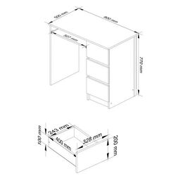 Masa de calculator Akord A-6 Right (White/White Gloss) Thumb