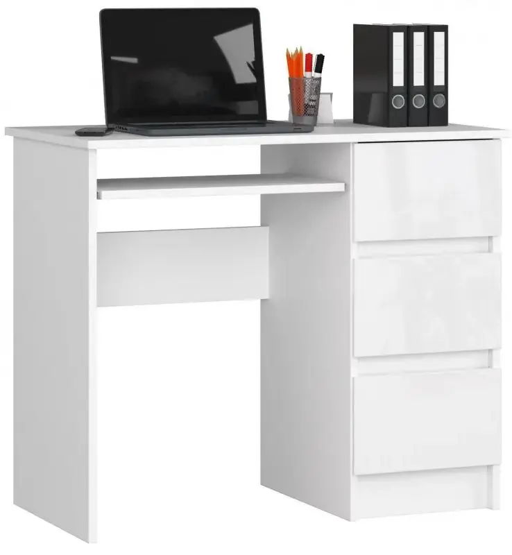 Masa de calculator Akord A-6 Right (White/White Gloss)