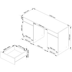 Masa pentru calculator Akord A5 135cm (Sonoma Oak) Thumb