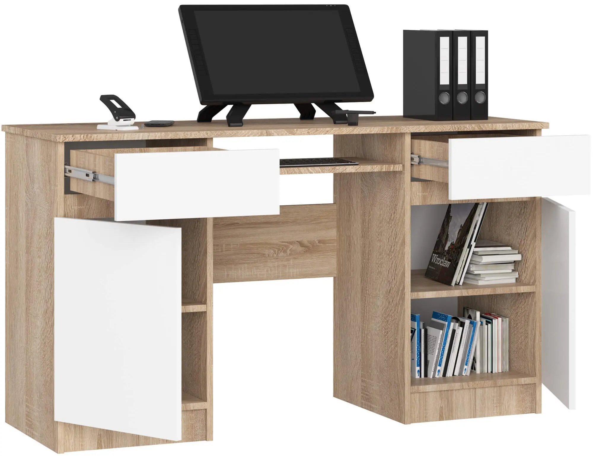 Masa pentru calculator Akord A5 135cm (Sonoma Oak/White)