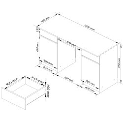Masa pentru calculator Akord A5 135cm (White) Thumb