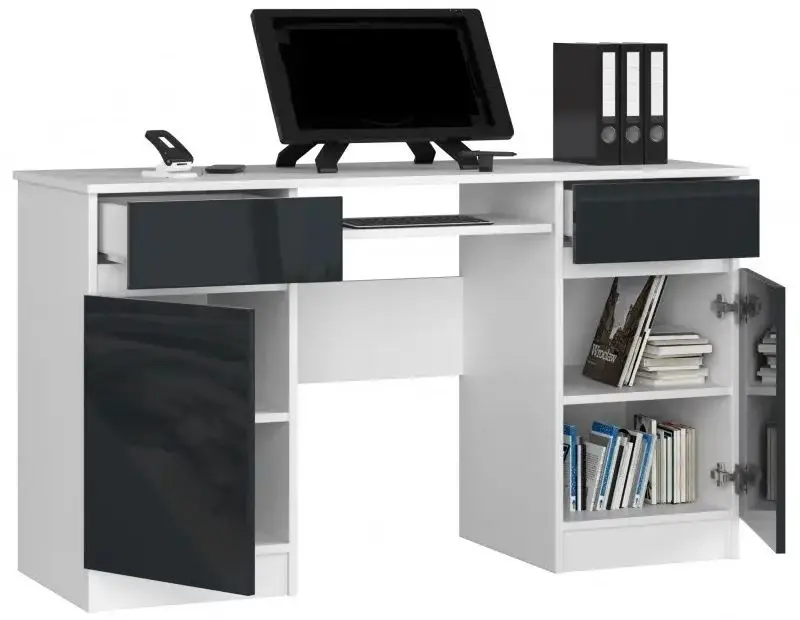 Стол компьютерный Akord A5 2D2SZ (White/Graphite Gloss) - 2