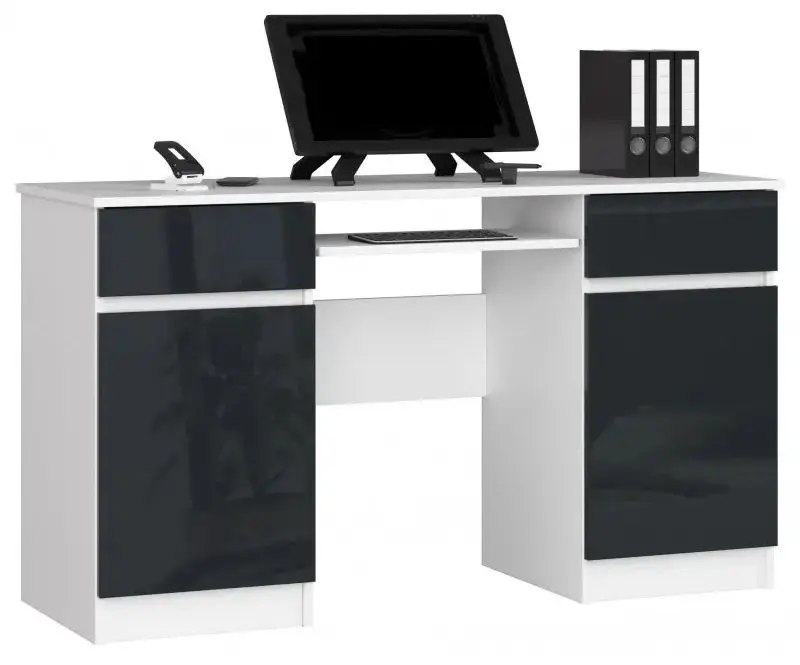 Стол компьютерный Akord A5 2D2SZ (White/Graphite Gloss)