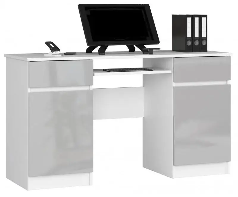 Masa de calculator Akord A5 2D2SZ (White/Metallic Gloss)