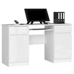 Masa de calculator Akord A5 2D2SZ (White/White Gloss)