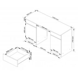 Masa de calculator Akord A5 2D2SZ (White/White Gloss) Thumb