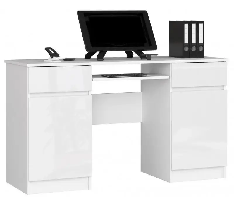 Masa de calculator Akord A5 2D2SZ (White/White Gloss)