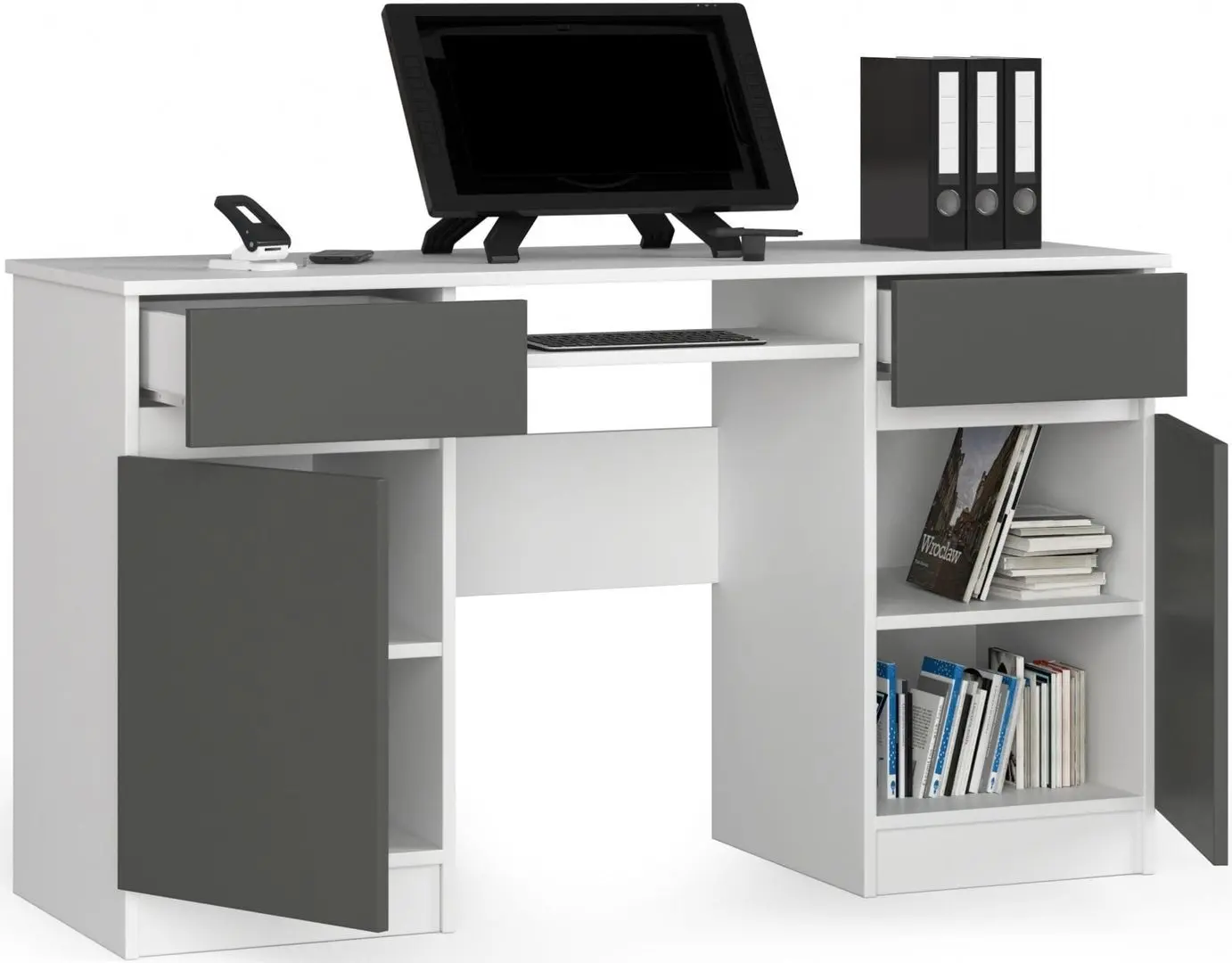 Стол компьютерный Akord A5 2D2SZ (White/Graphite Gray)