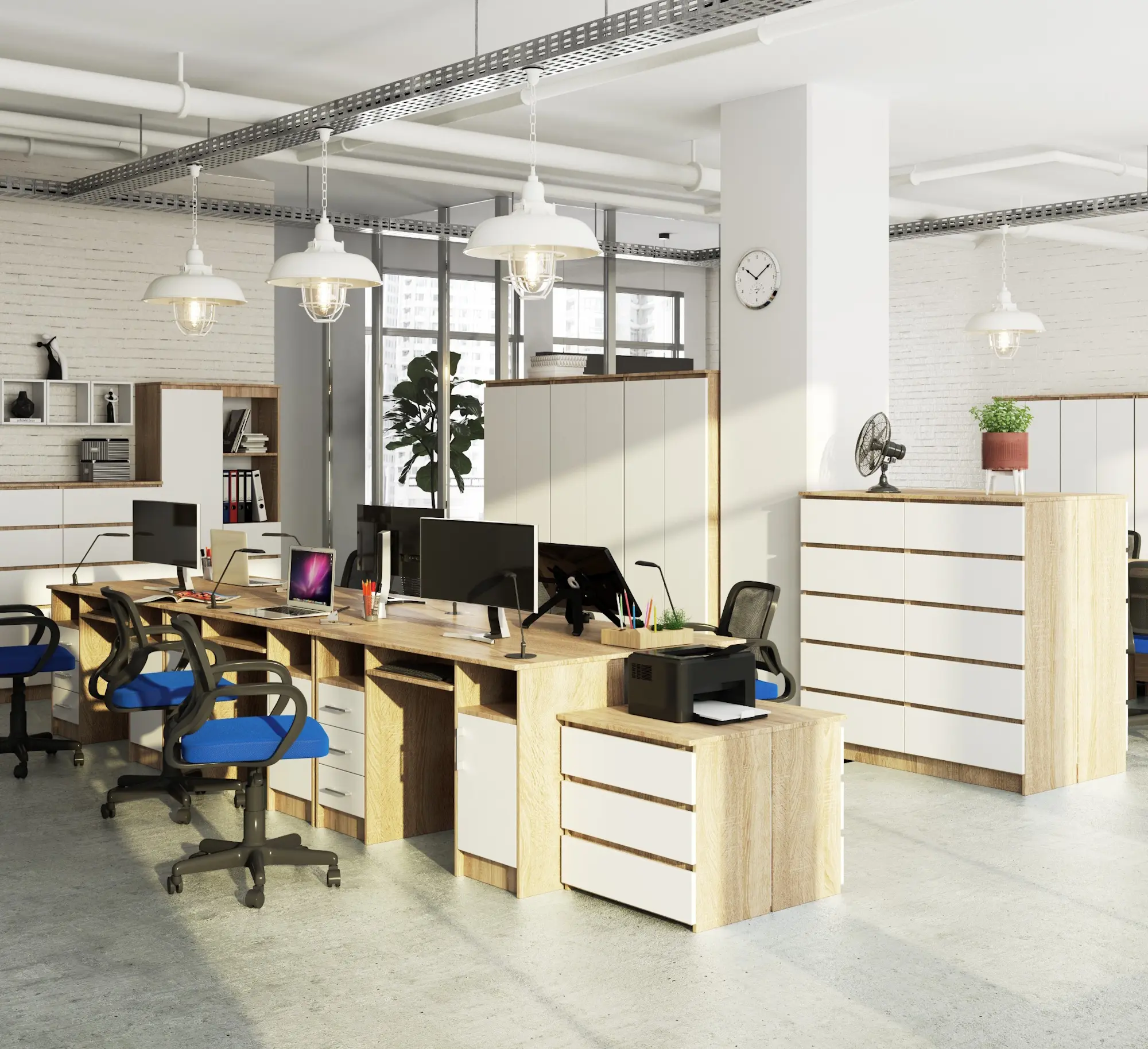 Masa pentru calculator Akord Ana 124cm (Sonoma Oak/White)