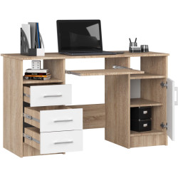 Masa pentru calculator Akord Ana 124cm (Sonoma Oak/White) Thumb