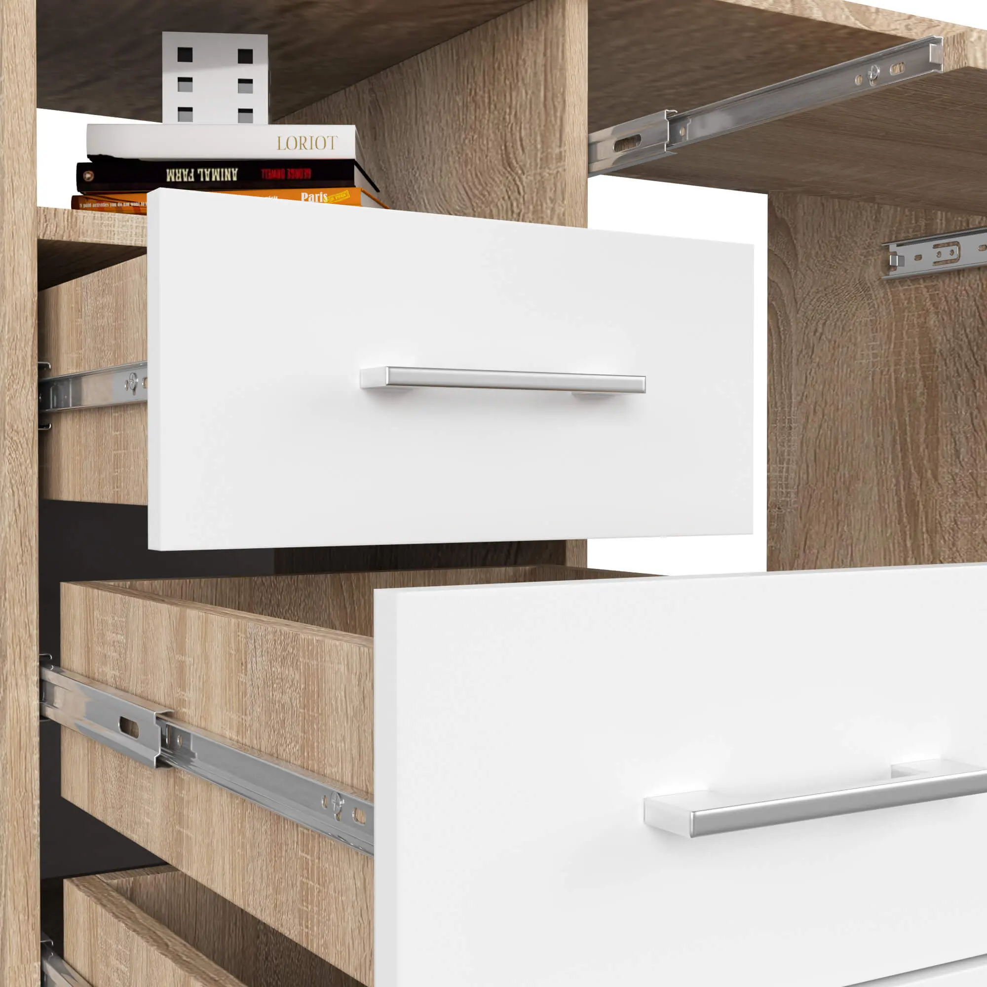 Masa pentru calculator Akord Ana 124cm (Sonoma Oak/White)