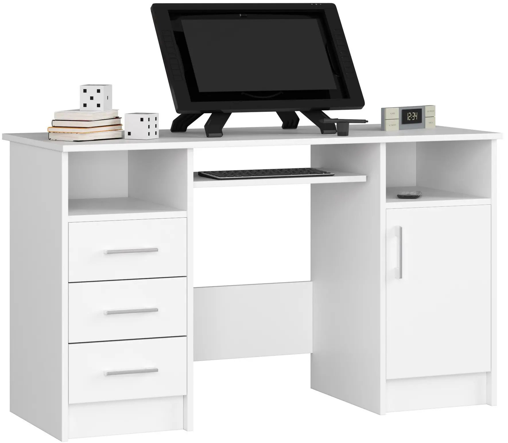 Masa pentru calculator Akord Ana 124cm (White Gloss)