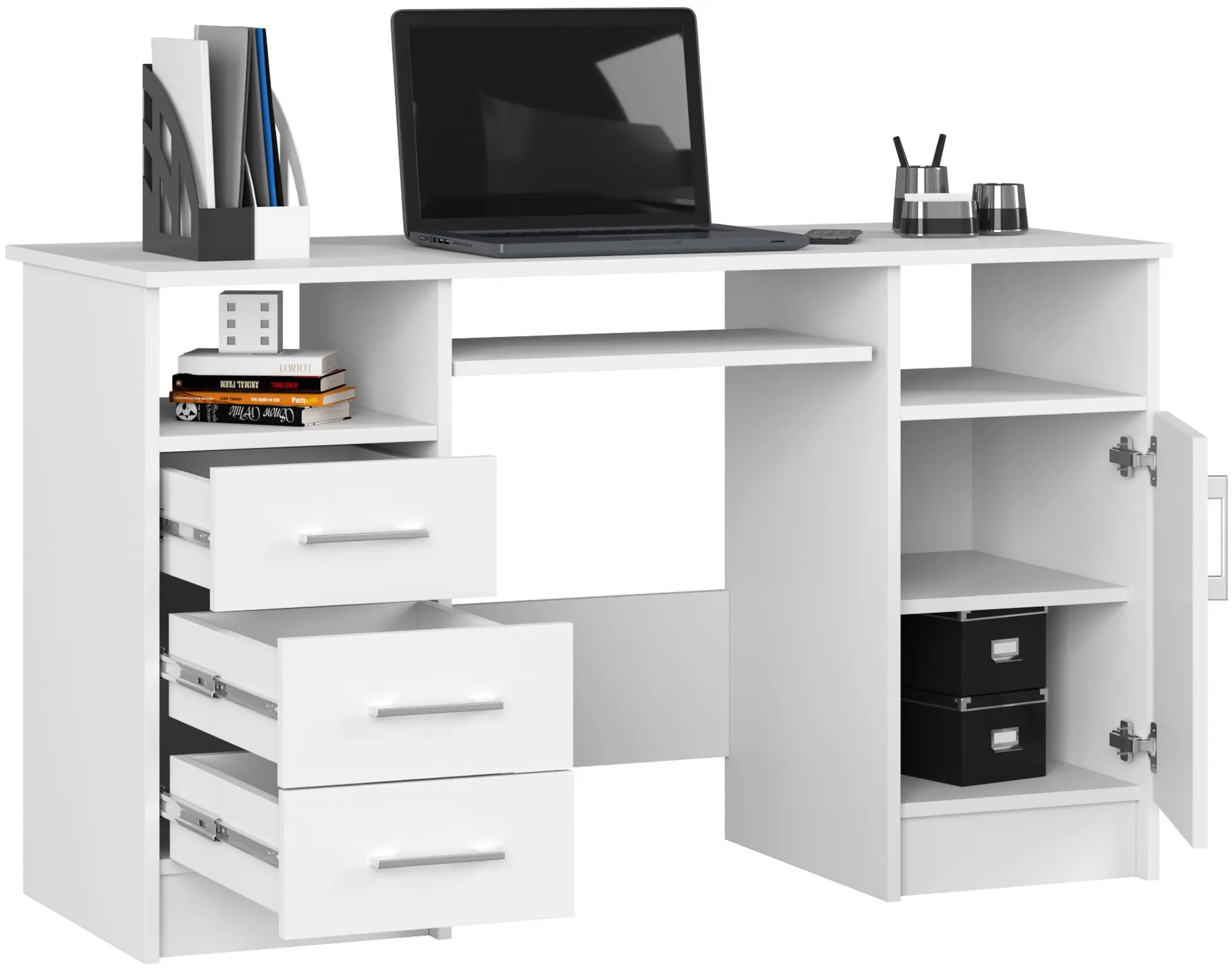 Masa pentru calculator Akord Ana 124cm (White Gloss)